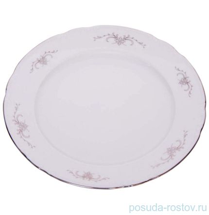 Набор тарелок 21 см 6 шт &quot;Констанция /Серый орнамент /отводка платина&quot; / 049007