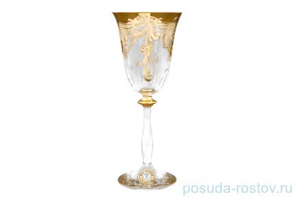 Бокал для белого вина 185 мл 1 шт &quot;Анжела /Золотые цветы с завитушками&quot; / 139675
