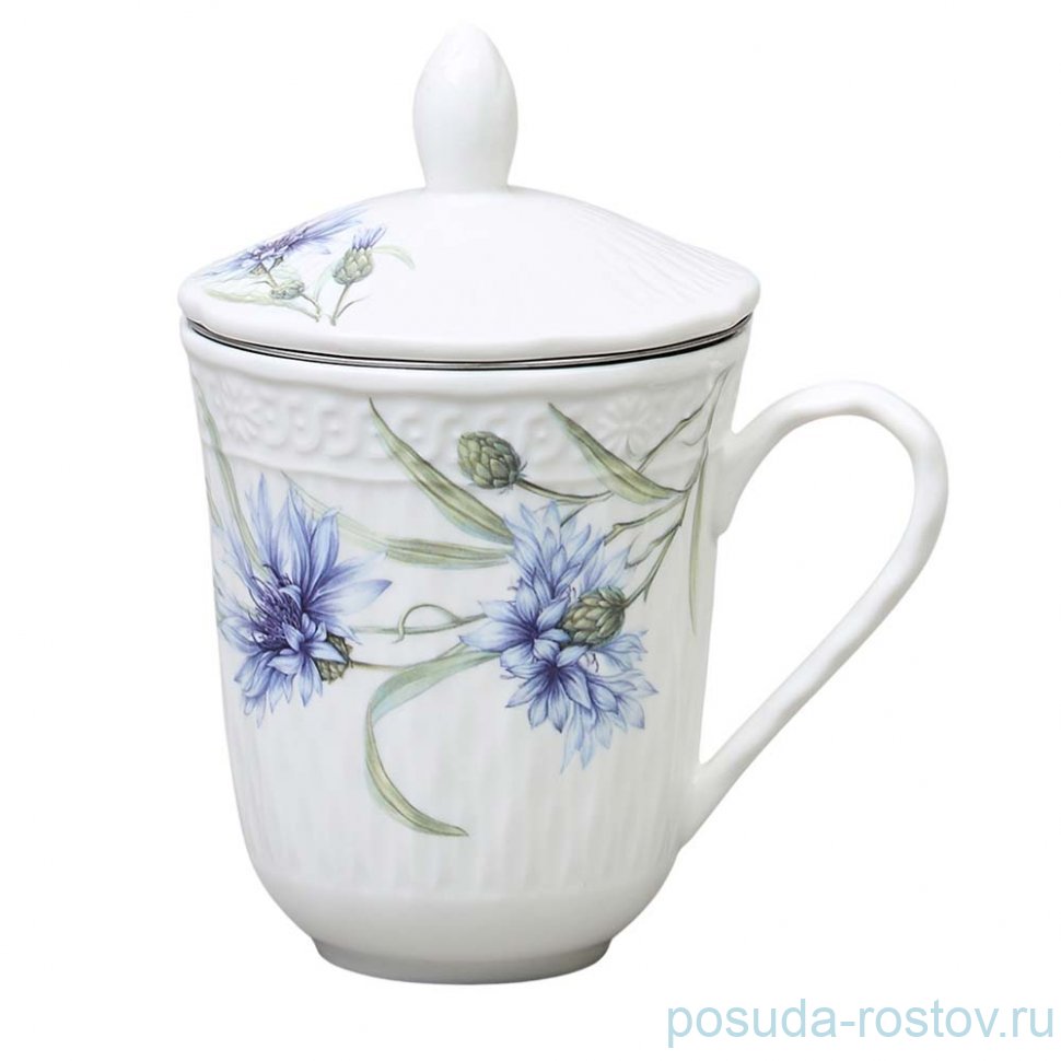 Кружка заварочная 350 мл с крышкой и ситом "Васильки" / 365448 Кружка заварочная 350 мл с крышкой и ситом "Васильки" / 365448