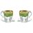 Чайные пары 260 мл 4 предмета (2 чашки + 2 блюдца) &quot;Astra Gold /Зелёная&quot; / 107162