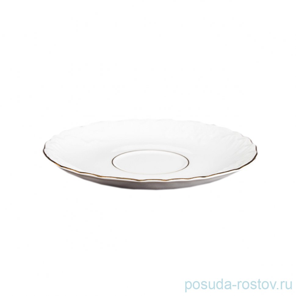 Блюдце 15,7 см 1 шт "Рококо /Две линии золото" / 034751 Блюдце 15,7 см 1 шт "Рококо /Две линии золото" / 034751