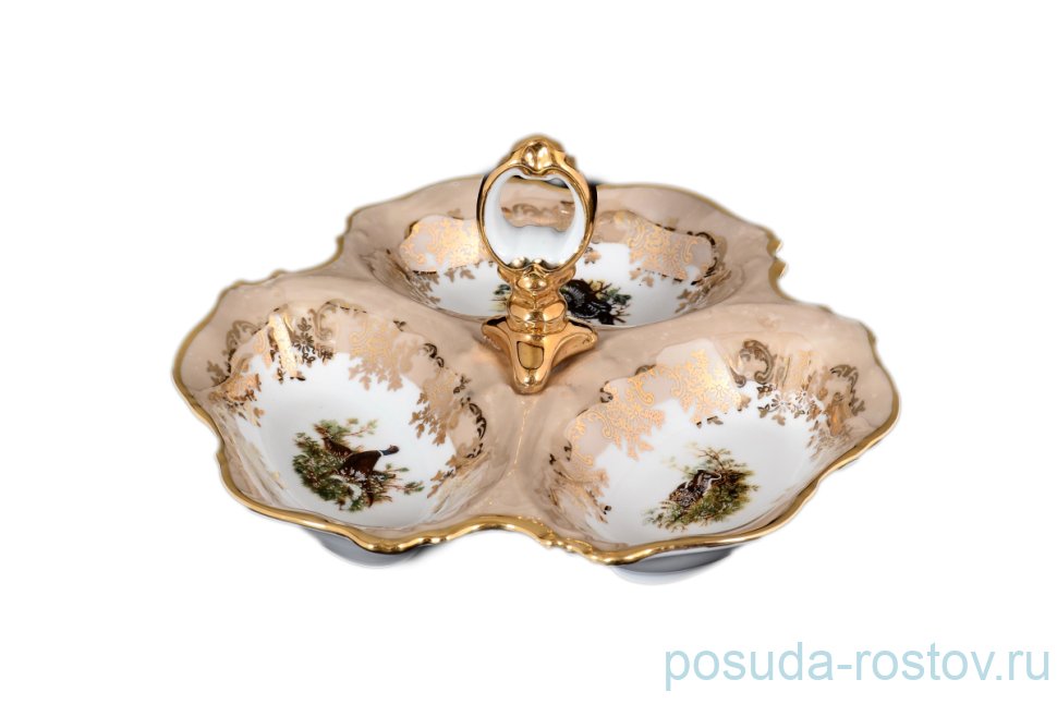 Менажница 19 см "Офелия /Охота бежевая" / 122800 Менажница 19 см "Офелия /Охота бежевая" / 122800