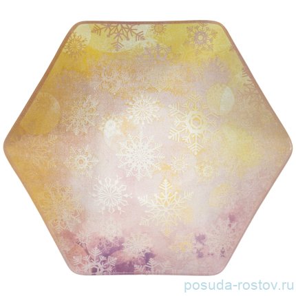 Салатник 25 см жёлтый &quot;Новогодний калейдоскоп /Снежинки&quot; / 268450