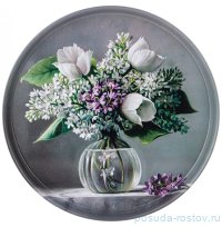 Поднос 33 х 2,1 см сервировочный &quot;Букет с сиренью&quot; / 284967