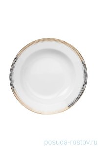 Набор тарелок 22,5 см 6 шт глубокие &quot;Ивонн /Золотые ромбы&quot; / 252908