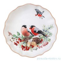 Блюдо 16 х 3,5 см круглое красное &quot;Морозко&quot; / 360373