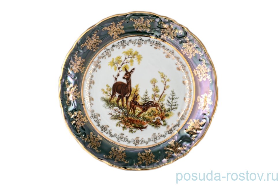 Набор тарелок 25 см 6 шт "Фредерика /Охота зелёная" / 034077