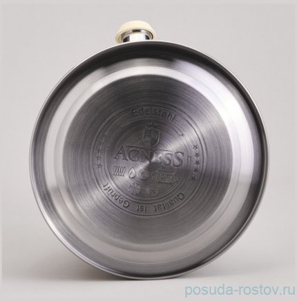 Чайник 3,2 л со свистком и мерной шкалой бежевый Agness / 369740