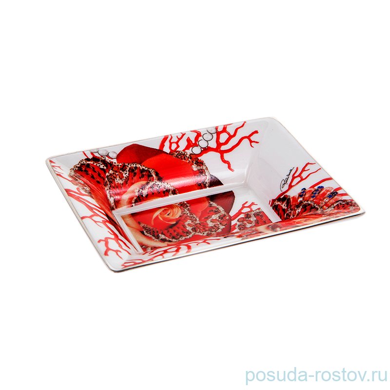 Блюдо 12 х 9 см квадратное "Роза Джевел" / 070553