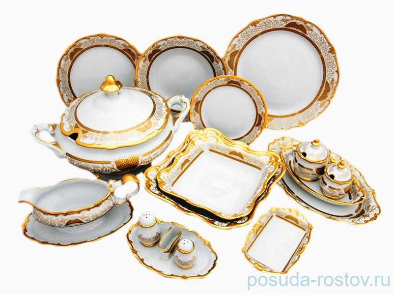 Столовый сервиз на 12 персон 49 предметов "Веймар /Симфония /Золотая" / 015985 Столовый сервиз на 12 персон 49 предметов "Веймар /Симфония /Золотая" / 015985