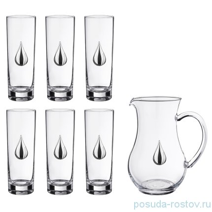 Набор для воды 7 предметов (кувшин 1,4 л + 6 стаканов по 350 мл) &quot;Капля&quot; / 171159