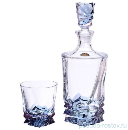 Набор для виски 7 предметов (графин + 6 стаканов) &quot;Porto /Синее дно&quot; / 128748
