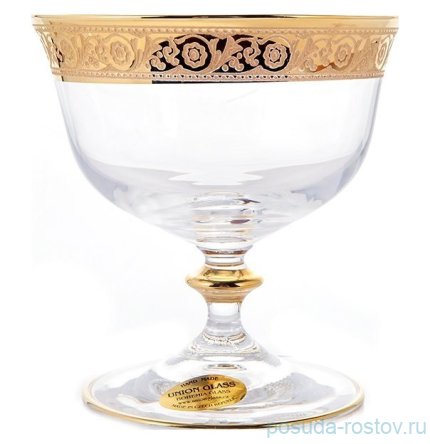 Креманки/мартинки 105 мл 4 шт &quot;Анжела /Золотой цветочный кант1&quot; / 125749