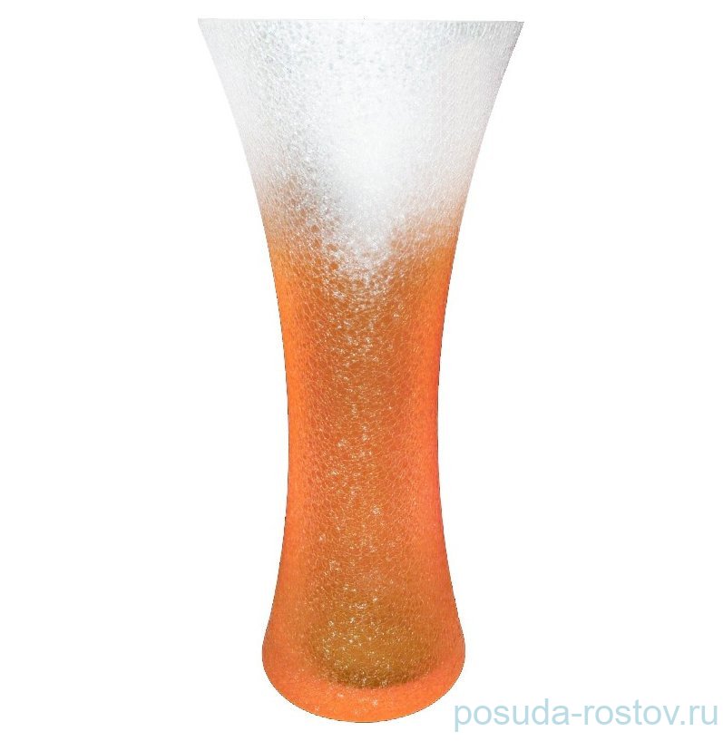 Ваза для цветов 34 см бело-красная "Кракле" / 111375