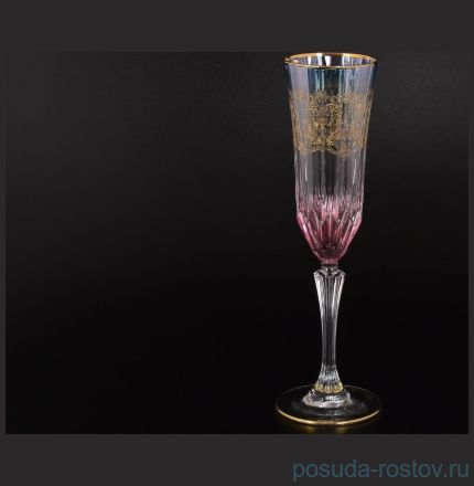 Бокалы для шампанского 180 мл 6 шт &quot;Timon /Адажио красный с золотом&quot; / 108612