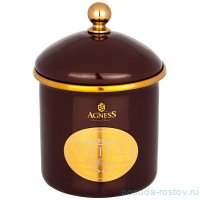 Банка для сыпучих продуктов 9 х 9 см эмалированная 500 мл коричневая &quot;agness /тюдор&quot; / 229578