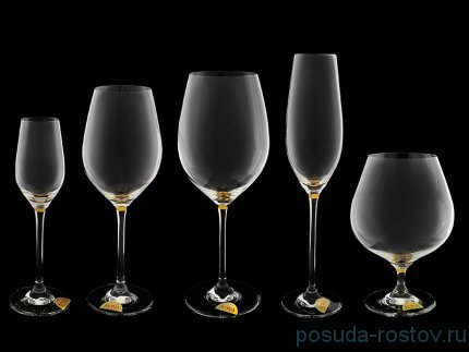Бокалы для белого вина 360 мл 6 шт &quot;Celebration /Золотая капелька на дне&quot; / 096491