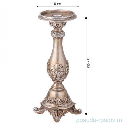 Подсвечник 10 х 10 х 27 см &quot;Рококо&quot; / 313477