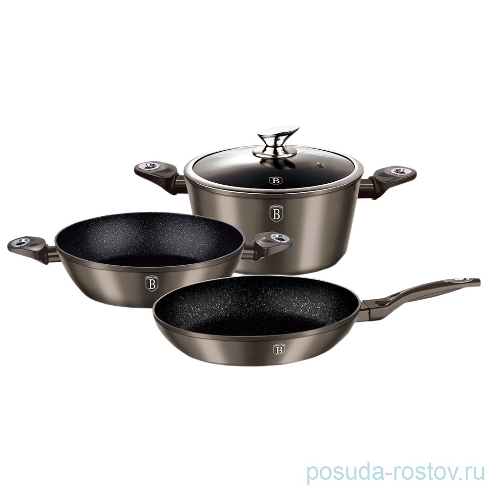 Набор посуды 4 предмета  Berlinger Haus "Carbon Metallic Line" / 106915