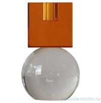Подсвечник 13 x 8 см янтарный-прозрачный / 366221