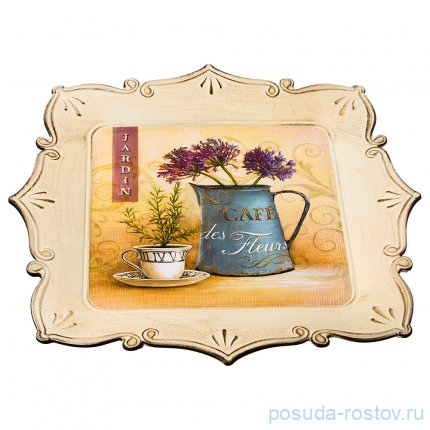 Поднос 33 х 33 см квадратный &quot;Старинный прованс&quot; / 186048
