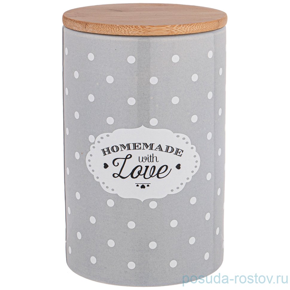 Банка для сыпучих продуктов 10 х 15,5 см "Милый прованс /Серый" / 234793