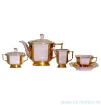 Чайный сервиз на 6 персон 15 предметов &quot;Эмпир /розовый с золотом&quot; / 008612