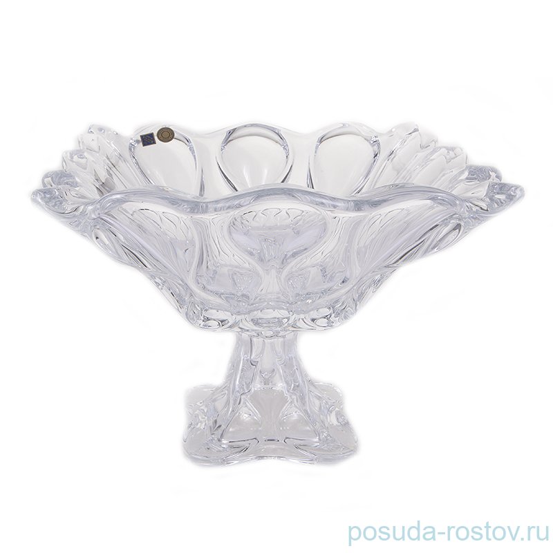 Ваза для фруктов 28 см н/н "Ocean  /Без декора" хрусталь Йиглава / 140888