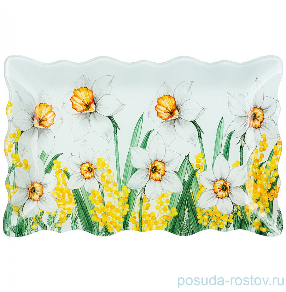 Блюдо 25 см прямоугольное "Happy day /Нарциссы" (6шт.) / 289564