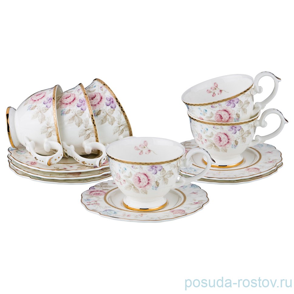 Набор чайных пар 200 мл 6 шт "silk" / 192404