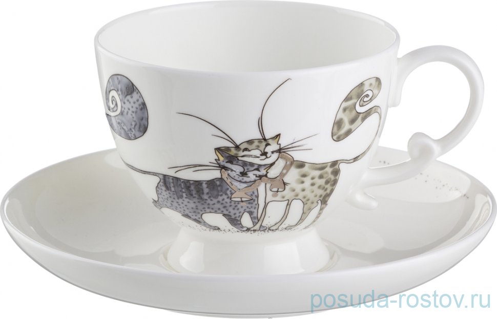 Чайная пара 250 мл 1 шт "Котики" / 198489