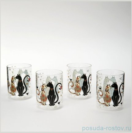 Стаканы для воды 360 мл 4 шт &quot;Парижские коты&quot;  / 363240