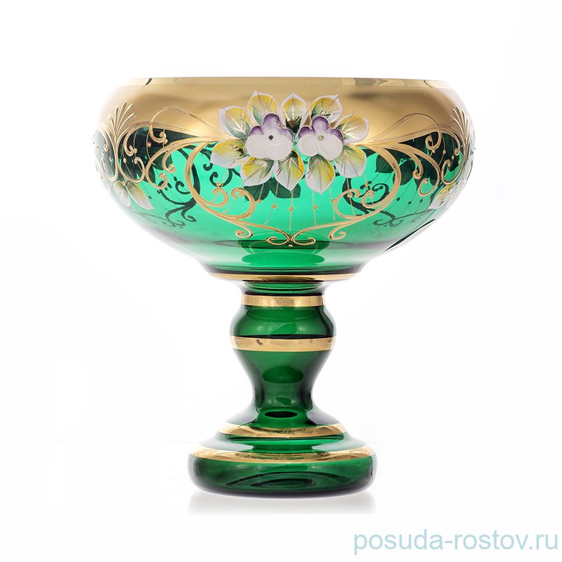 Ваза для фруктов 28 см н/н "Лепка зелёная"  / 096599