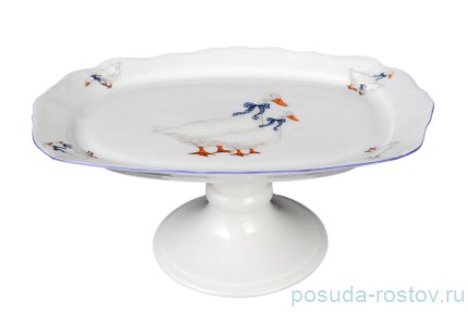 Блюдо 21 см прямоугольное н/н &quot;Корона /Гуси&quot; / 042238