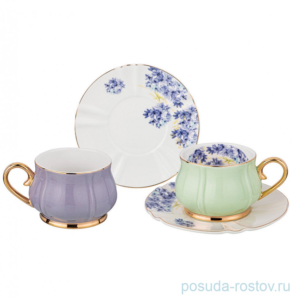 Набор чайных пар 200 мл 2 шт "Времена года" (фиолетовый, мятный) / 233117 Набор чайных пар 200 мл 2 шт "Времена года" (фиолетовый, мятный) / 233117