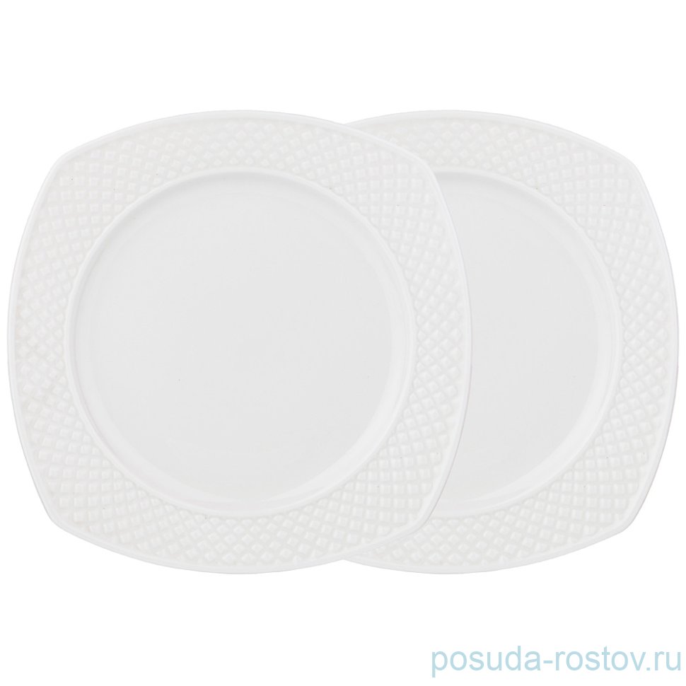 Набор тарелок 19 см 2 шт квадратные "Диаманд" / 230633
