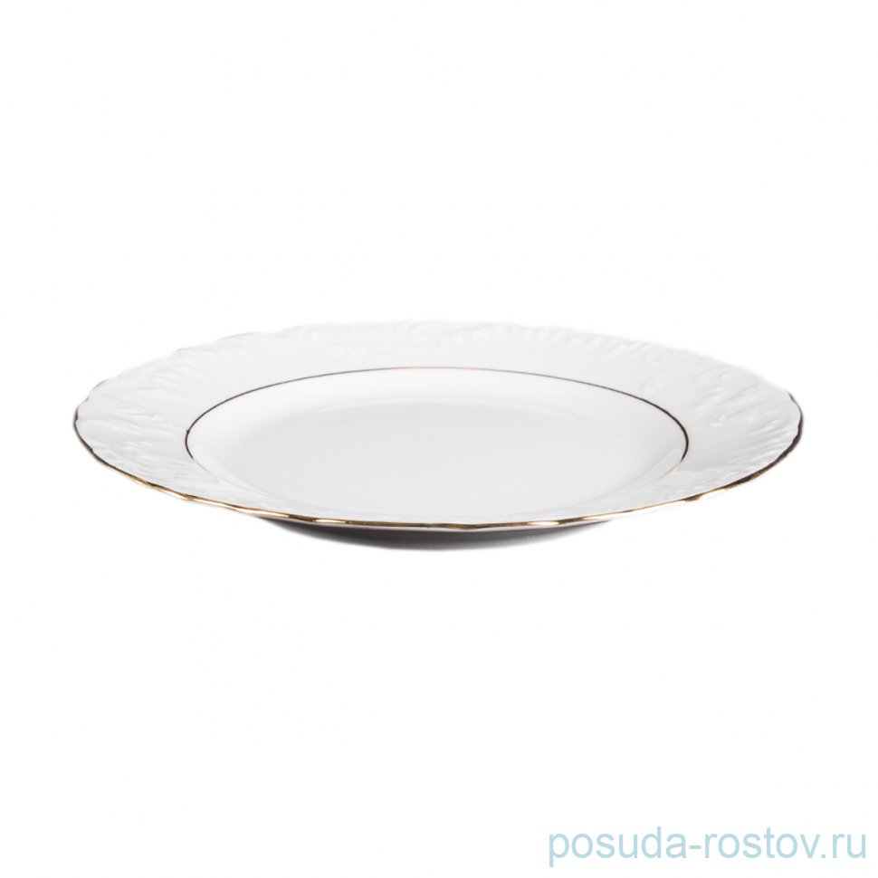 Тарелка 19 см 1 шт "Рококо /Две линии золото" / 034778 Тарелка 19 см 1 шт "Рококо /Две линии золото" / 034778
