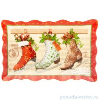 Блюдо 25 см прямоугольное &quot;Рождественская сказка&quot; (6шт.) / 268424