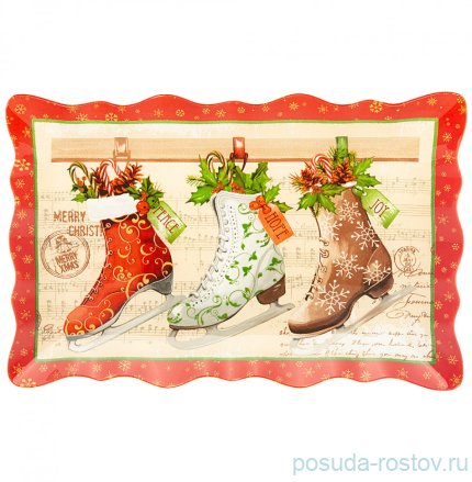 Блюдо 25 см прямоугольное &quot;Рождественская сказка&quot; (6шт.) / 268424