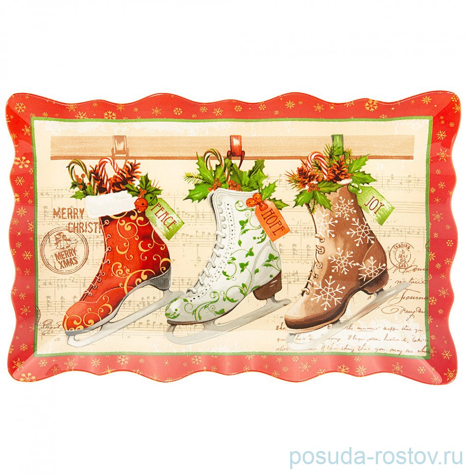 Блюдо 25 см прямоугольное "Рождественская сказка" (6шт.) / 268424 Блюдо 25 см прямоугольное "Рождественская сказка" (6шт.) / 268424