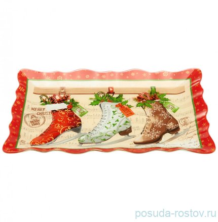 Блюдо 25 см прямоугольное &quot;Рождественская сказка&quot; (6шт.) / 268424