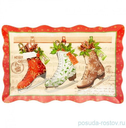 Блюдо 25 см прямоугольное &quot;Рождественская сказка&quot; (6шт.) / 268424