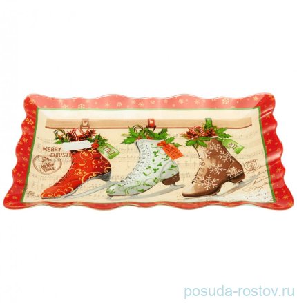 Блюдо 25 см прямоугольное &quot;Рождественская сказка&quot; (6шт.) / 268424
