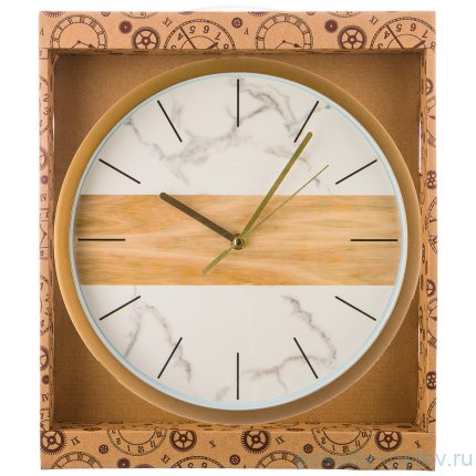Часы настенные 31 см кварцевые белые &quot;MARBLE&quot; / 197435