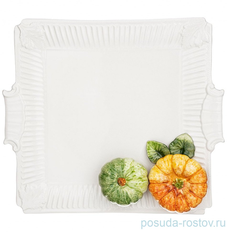 Блюдо 37 х 33 см прямоугольное "Тыквы"  / 290426