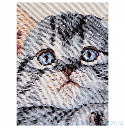 Наволочка 45 х 45 см, без люрекса &quot;Кошки /Котёнок и часы&quot; / 298947