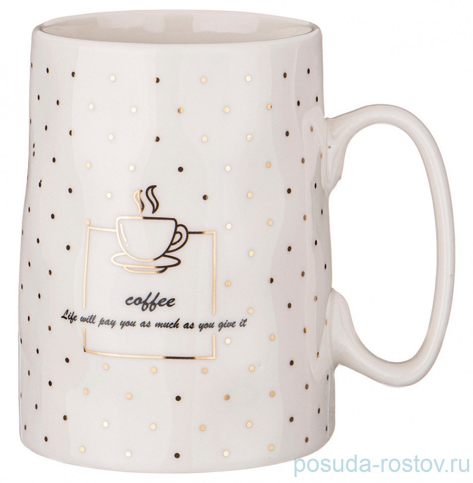 Кружка 500 мл белая "Кофемания" / 284954