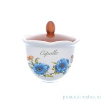 Банка для сыпучих продуктов 16 см с деревянной крышкой Лук &quot;Artigianato ceramico /Ботанический сад&quot; / 228239