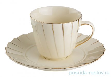 Чайный сервиз на 6 персон 15 предметов &quot;Плиссе /Золото&quot; / 194590
