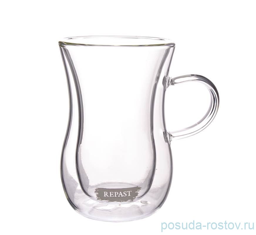 Армуды для чая 200 мл 2 шт с ручкой двойные стенки "Double wall Heart /Repast" / 275291